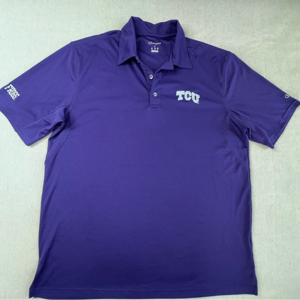 Champion TCU Polo LG -  Purple and White
